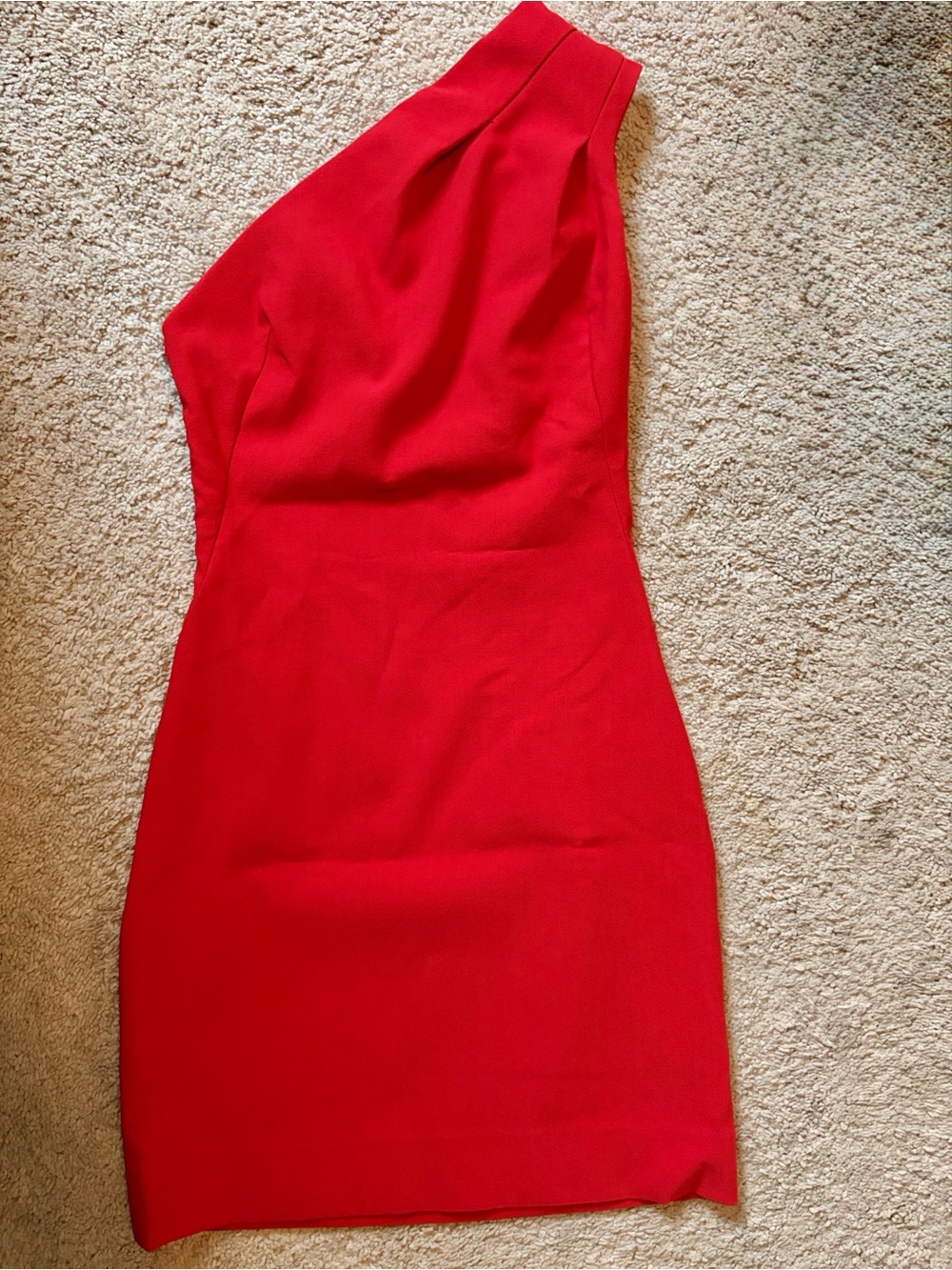 Haney Red One-Shoulder Cocktail Sheath Dress Size 4 EUC